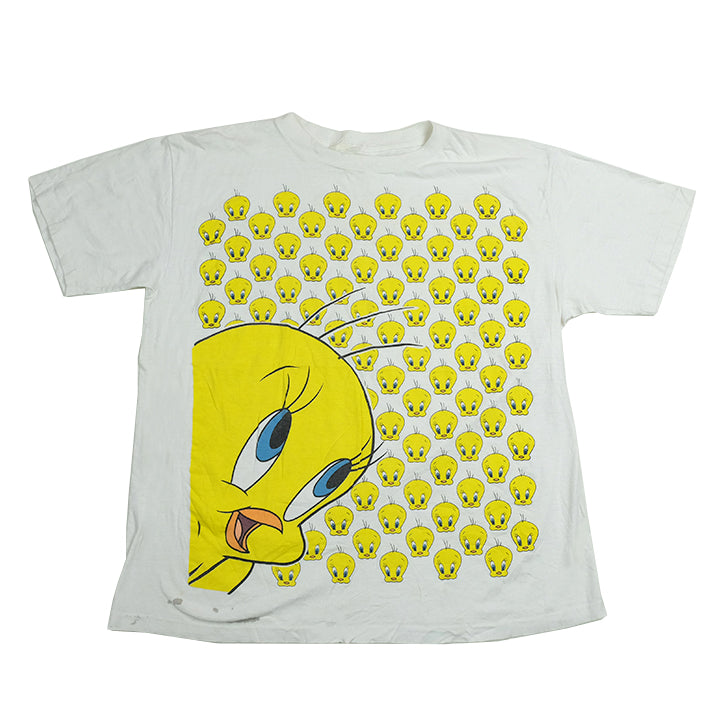 Vintage Tweety Bird All Over Front & Back Print T-Shirt - L