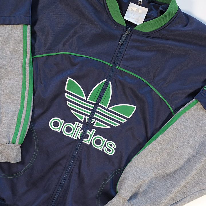 Blue and black adidas windbreaker hot sale