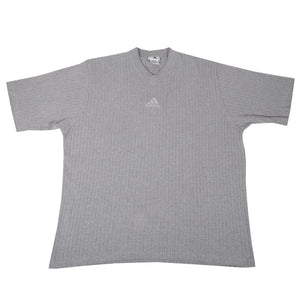 Vintage Adidas Ribbed Logo T-Shirt - XL