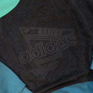 Vintage RARE 80s Adidas Games Velour Crewneck - S