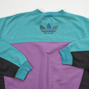 Vintage RARE 80s Adidas Colour Block Crewneck - L