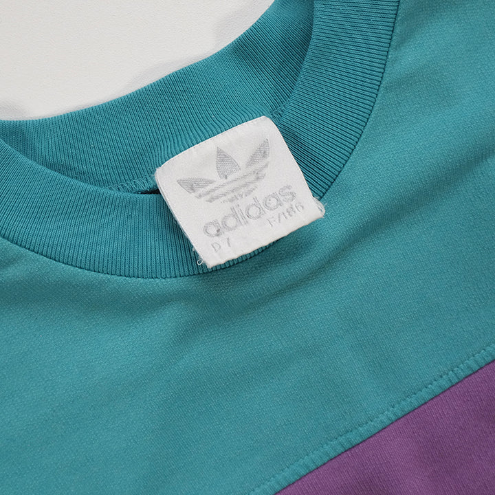 Vintage RARE 80s Adidas Colour Block Crewneck - L