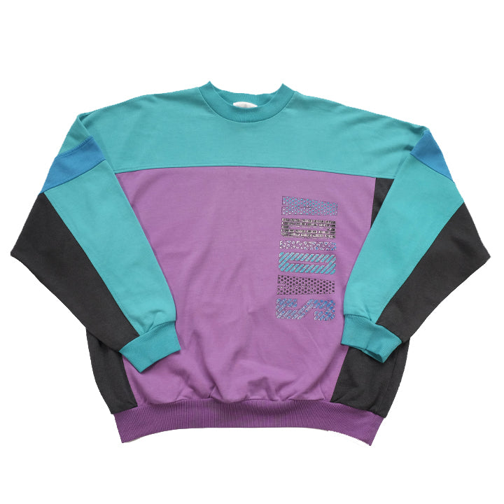 Vintage RARE 80s Adidas Colour Block Crewneck - L