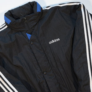 Vintage Adidas Classic Stripe Quilted Jacket - L