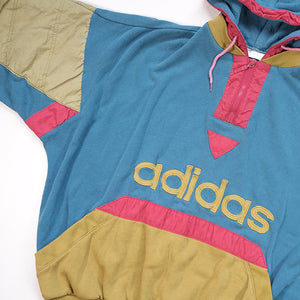 Vintage RARE 80s Adidas Quarter Zip Embroidered Spell Out Sweatshirt - M/L