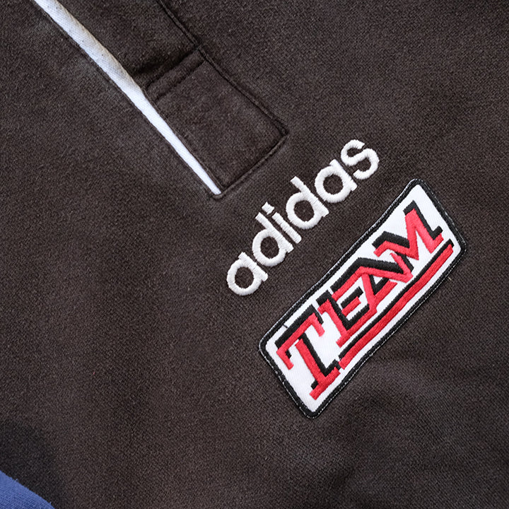 Vintage RARE Adidas Team Quarter Zip Sweatshirt - L