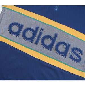 Vintage RARE Adidas Embroidered Spell Out Quarter Zip Top - L