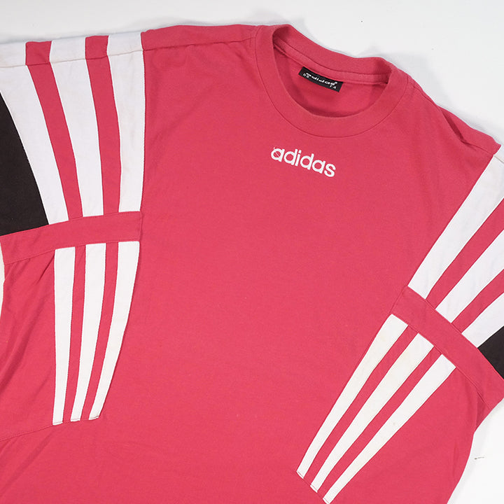 Vintage RARE Adidas Stripes Logo T-Shirt - L