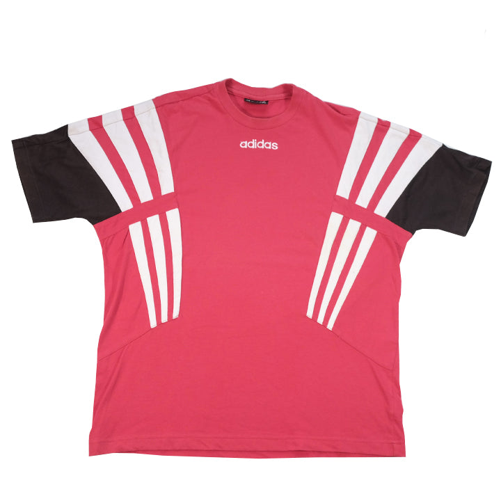 Vintage RARE Adidas Stripes Logo T-Shirt - L
