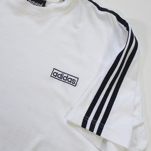 Vintage Adidas Logo Stripe T-Shirt - XL