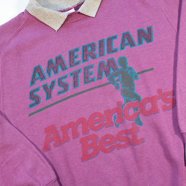 Vintage 80s American System Spell Out Sweatshirt - L