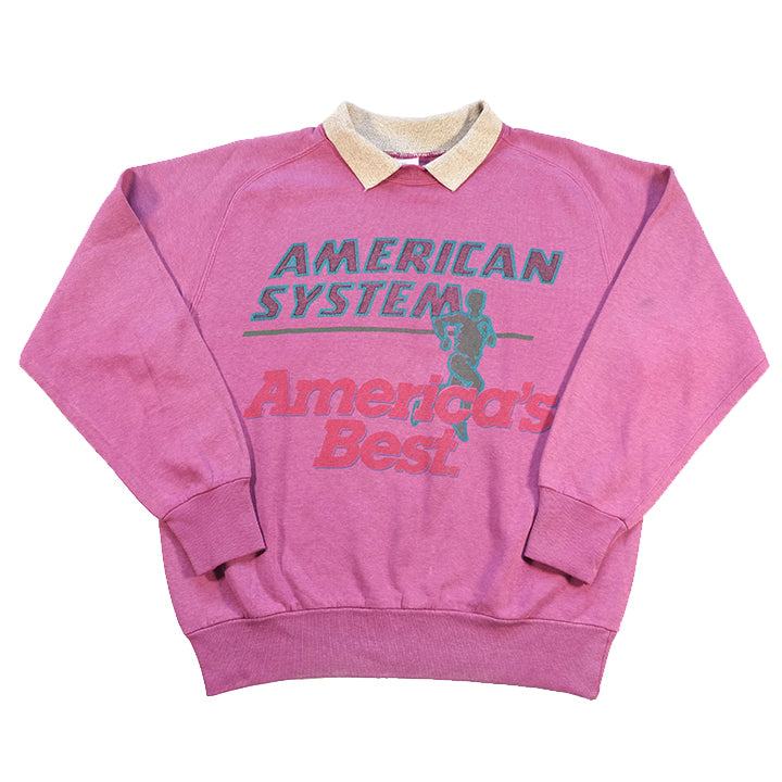 Vintage 80s American System Spell Out Sweatshirt - L