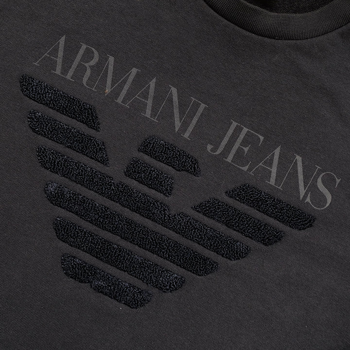 Vintage Armani Jeans Big Logo Spell Out Crewneck - S/M