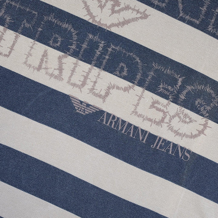 Vintage Giorgio Armani Stripe Spell Out T-Shirt - L