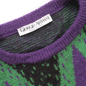 Vintage Rare Giorgio Armani Spell Knit Sweater Made In Italy - L