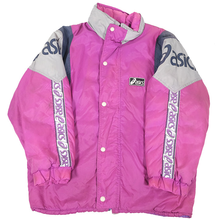 Vintage Asics Tape Logo Quilted Jacket - L