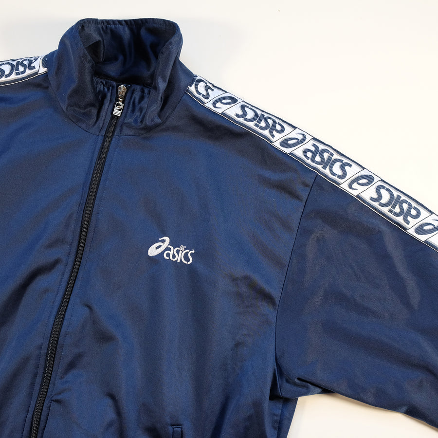 Vintage Asics Spell Out Tape Track Jacket - M/L