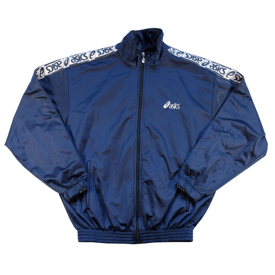 Vintage Asics Spell Out Tape Track Jacket - M/L