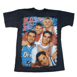 Vintage RARE 90s Backstreet Boys Front & Back Graphic Single Stitch Rap T-Shirt - M