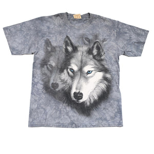 Vintage Wolf Acid Wash Big Graphic T-Shirt - L