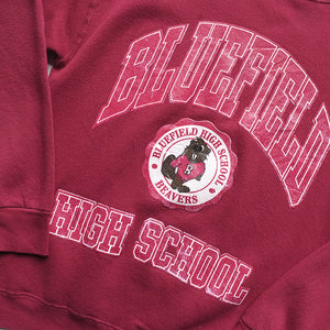 Vintage Bluefield High School Spell Out Made In USA Crewneck - M