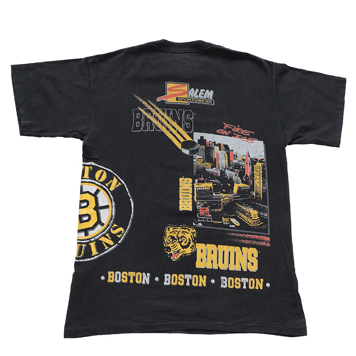 Vintage 1992 Boston Bruins All Over Print Single Stitch Made In USA T-Shirt - L