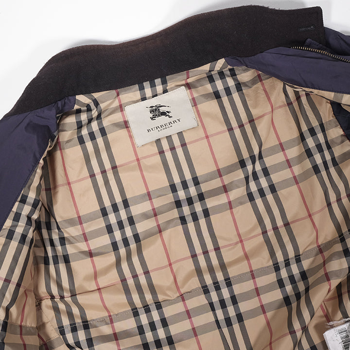 Vintage Burberry Nova Check Lined Satin Gumson Jacket Made In Spain - L