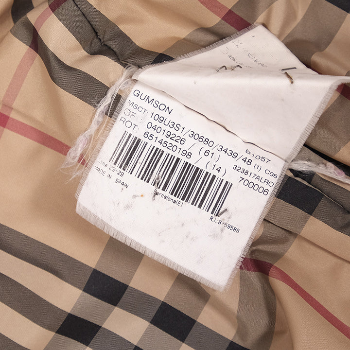 Vintage Burberry Nova Check Lined Satin Gumson Jacket Made In Spain L