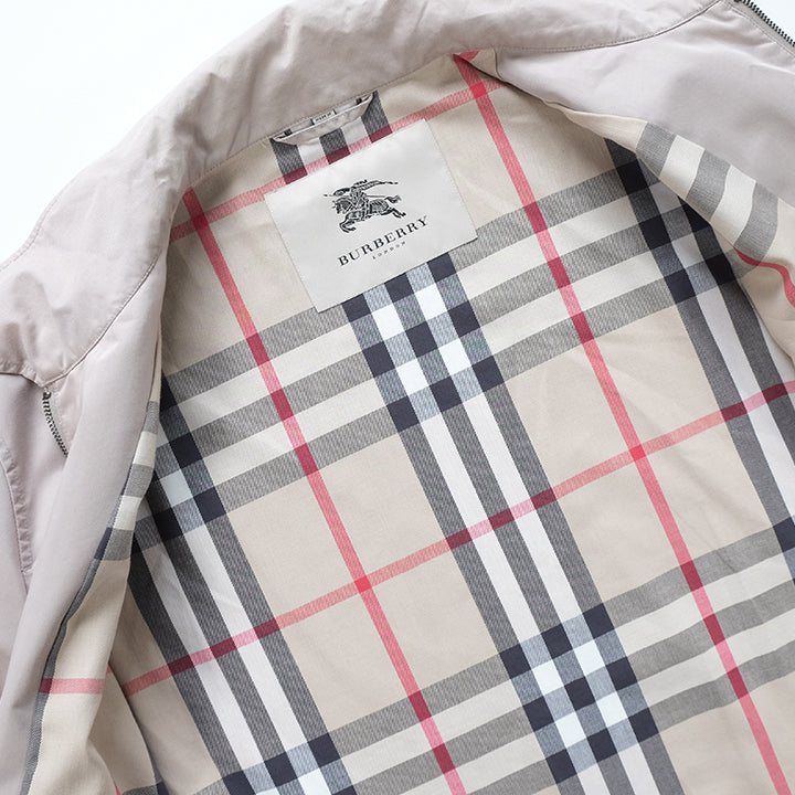 Vintage RARE Burberry Nova Check Lined Satin Harrington Jacket - L