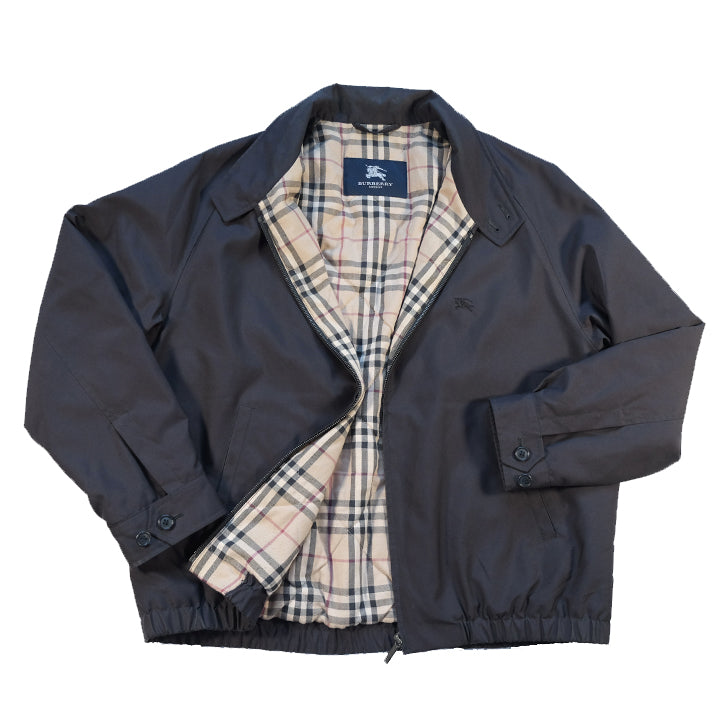 Vintage Burberry Nova Check Lined Satin Harrington Jacket L