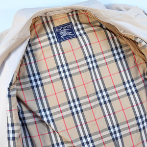 Vintage Burberry OG Nova Check Lined Trench Coat Made In England - M