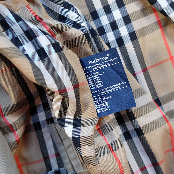 Vintage Burberry OG Nova Check Lined Trench Coat Made In England - L/XL