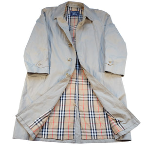 Vintage Burberry OG Nova Check Lined Trench Coat Made In England - L/XL