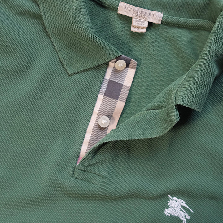 Vintage Burberry Embroidered Logo Polo Shirt - S