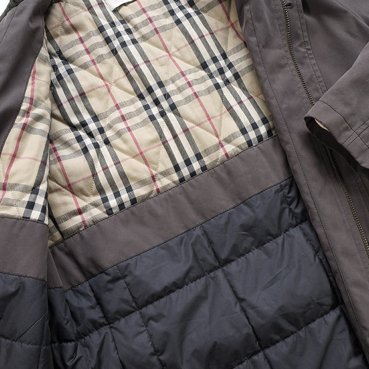 Vintage Burberry Nova Check Lined Quilted Coat - L