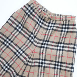 Vintage Rare Burberrys WOMENS Wool Nova Check Skirt Made In England - M