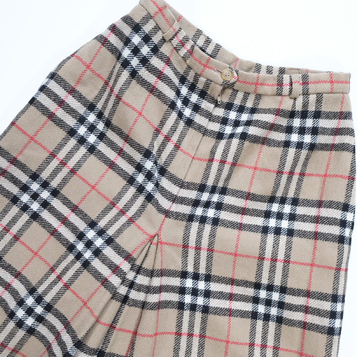 Vintage Rare Burberrys WOMENS Wool Nova Check Skirt Made In England - M