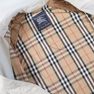 Vintage Burberry Nova Check Lined Trench Coat Made In England - XL