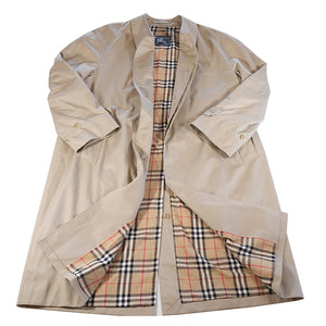 Vintage Burberry Nova Check Lined Trench Coat Made In England - XXL