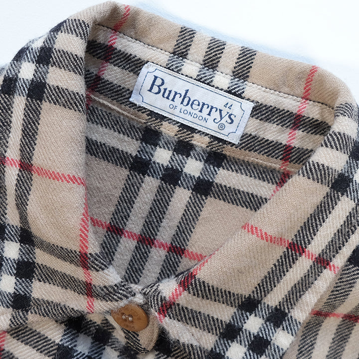 Vintage Burberrys Classic Wool Nova Check Button Up Shirt - S