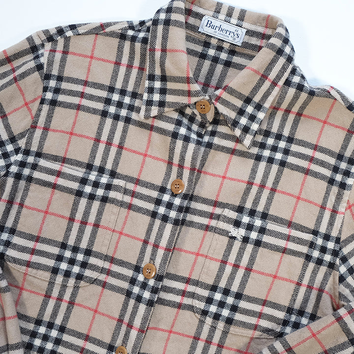 Vintage Burberrys Classic Wool Nova Check Button Up Shirt - S