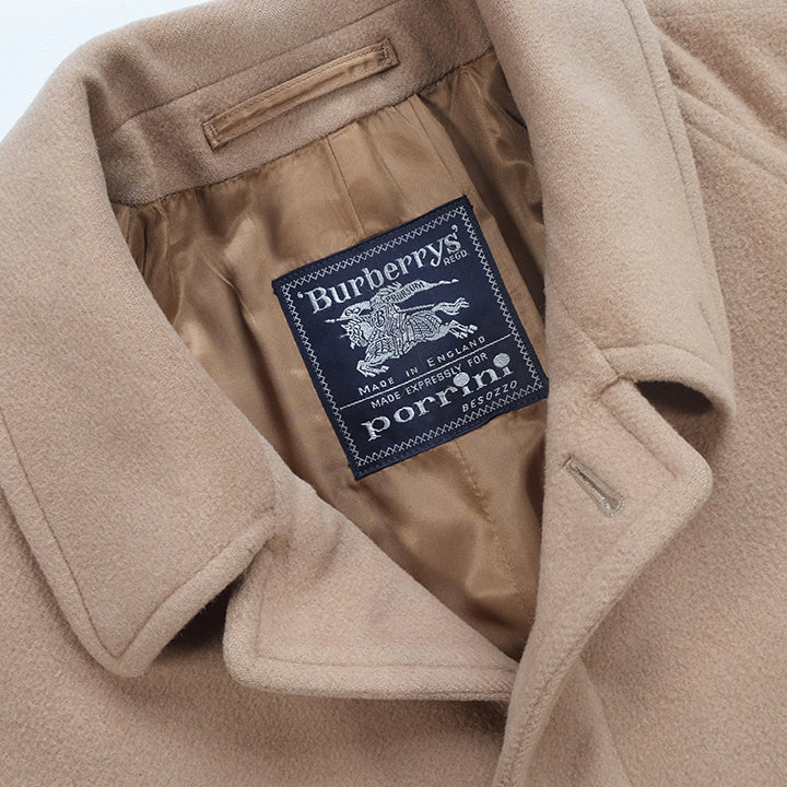 Vintage Burberry Wool Trench Coat Made In England - L