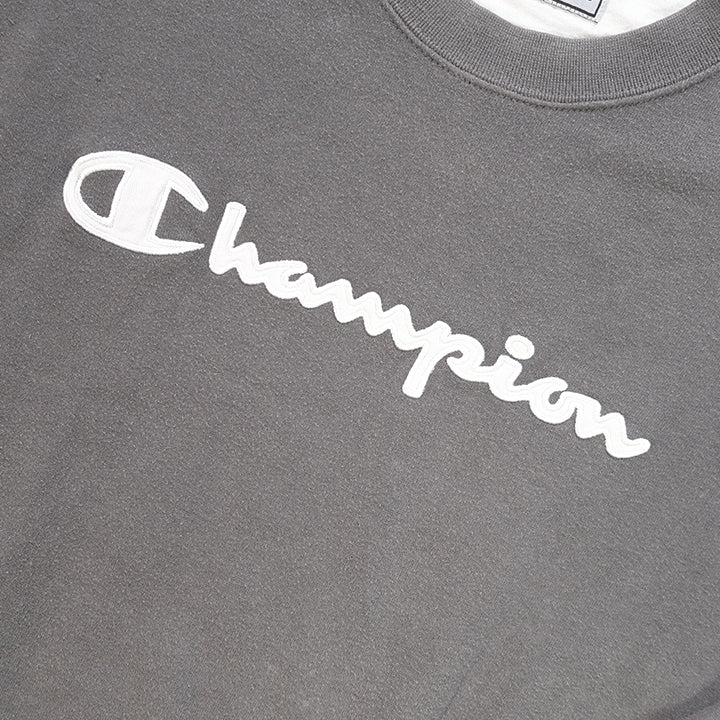 Vintage Champion Embroidered Spell Out Crewneck - XL