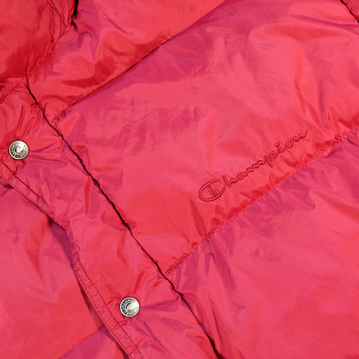 Vintage Champion WOMENS Embroidered Spell Out Puffy Down Jacket - XL