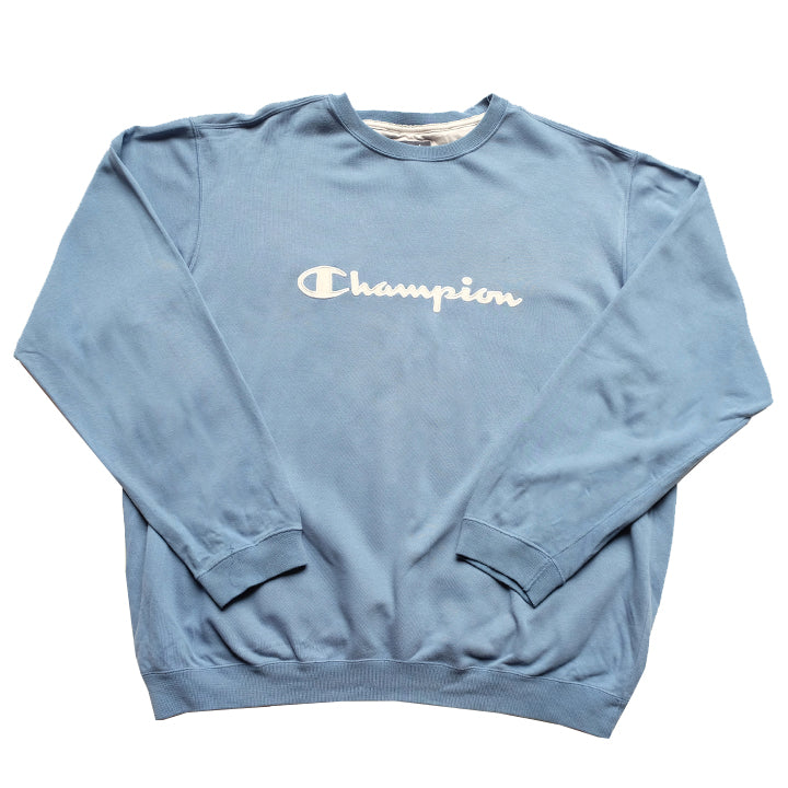 Vintage Champion Embroidered Spell Out Crewneck - XL