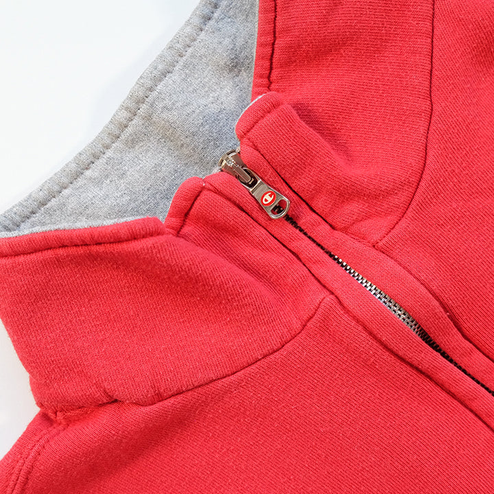 Vintage Champion BIG Embroidered Spell Out Quarter Zip Sweatshirt - L