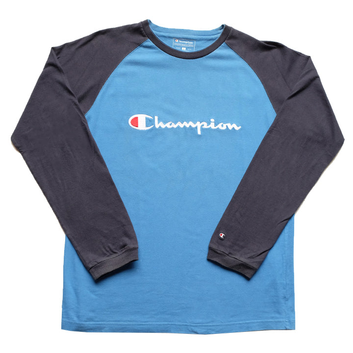 Vintage Champion Big Embroidered Spell Out Long Sleeve - L