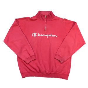 Vintage Champion Embroidered Spell Out Quarter Zip Sweatshirt M Steep Store