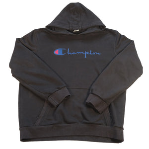 Vintage Champion Embroidered Hooded Sweatshirt - L