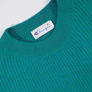 Vintage Champion Sleeve Patch Knit Sweater - M